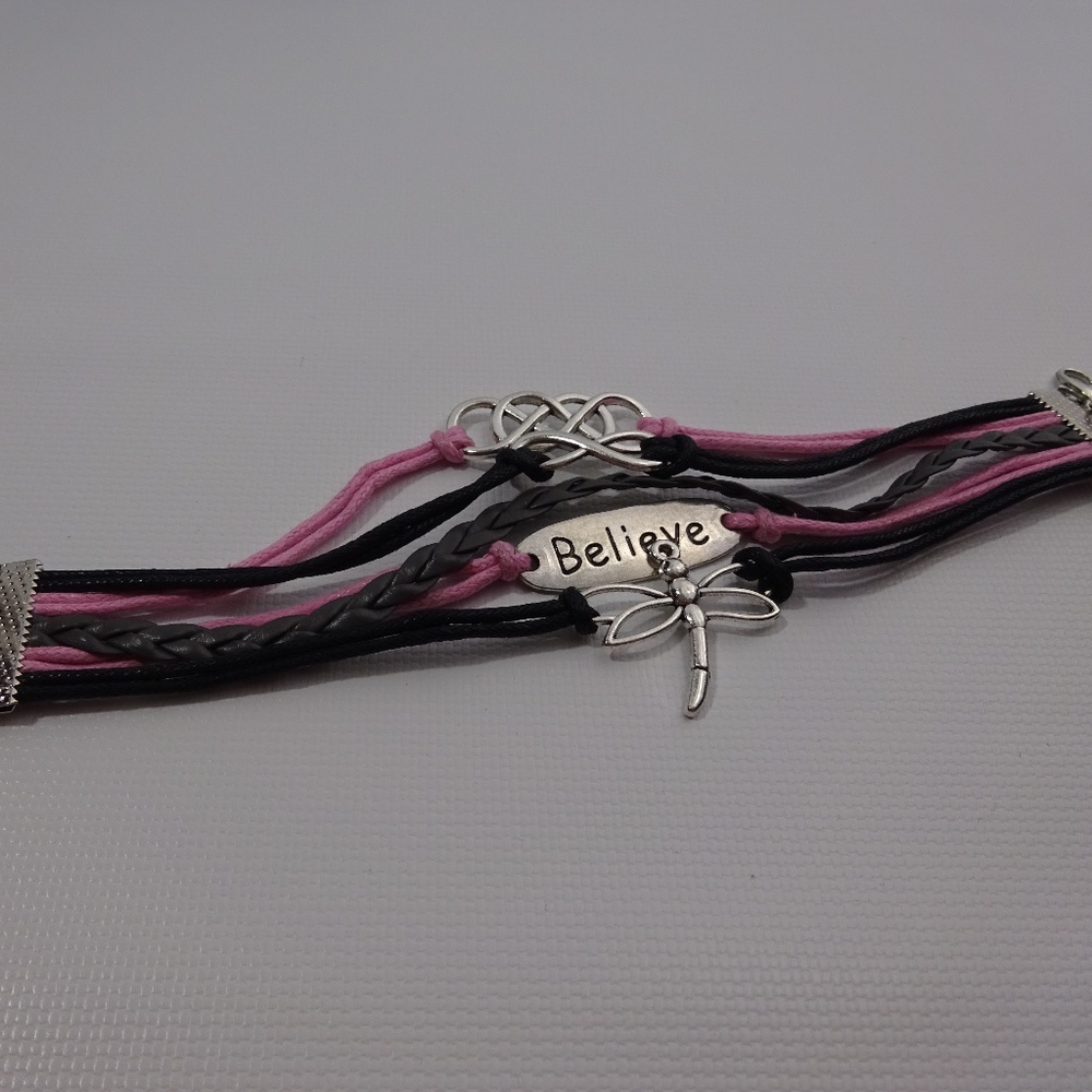 DragonflyBelieve Friendship Leather Charm Bracelet - Picture 2 of 4